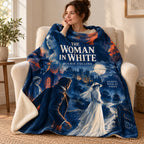 The Woman in White blanket, wrapped around a reader