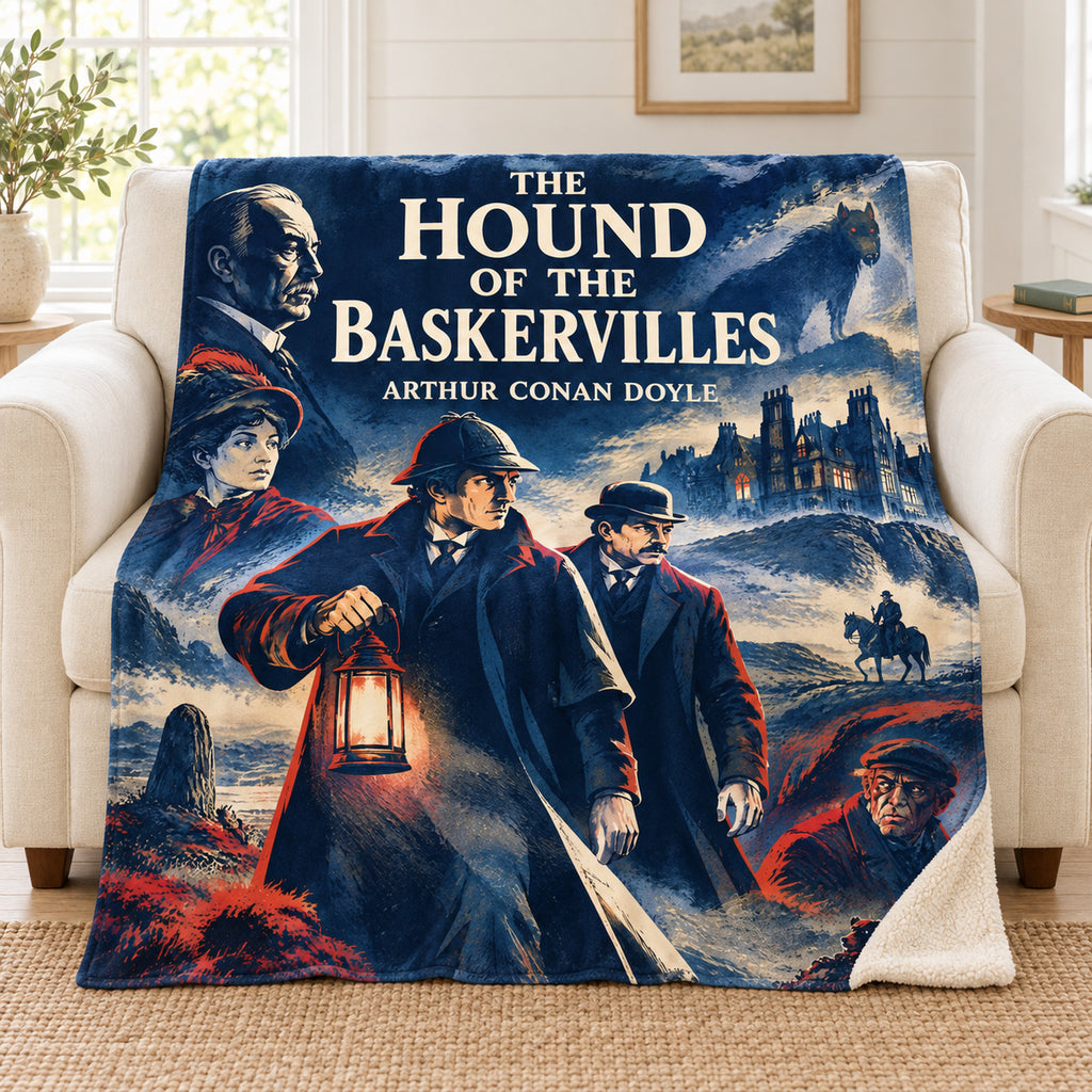 The Hound of the Baskervilles blanket, on a sofa