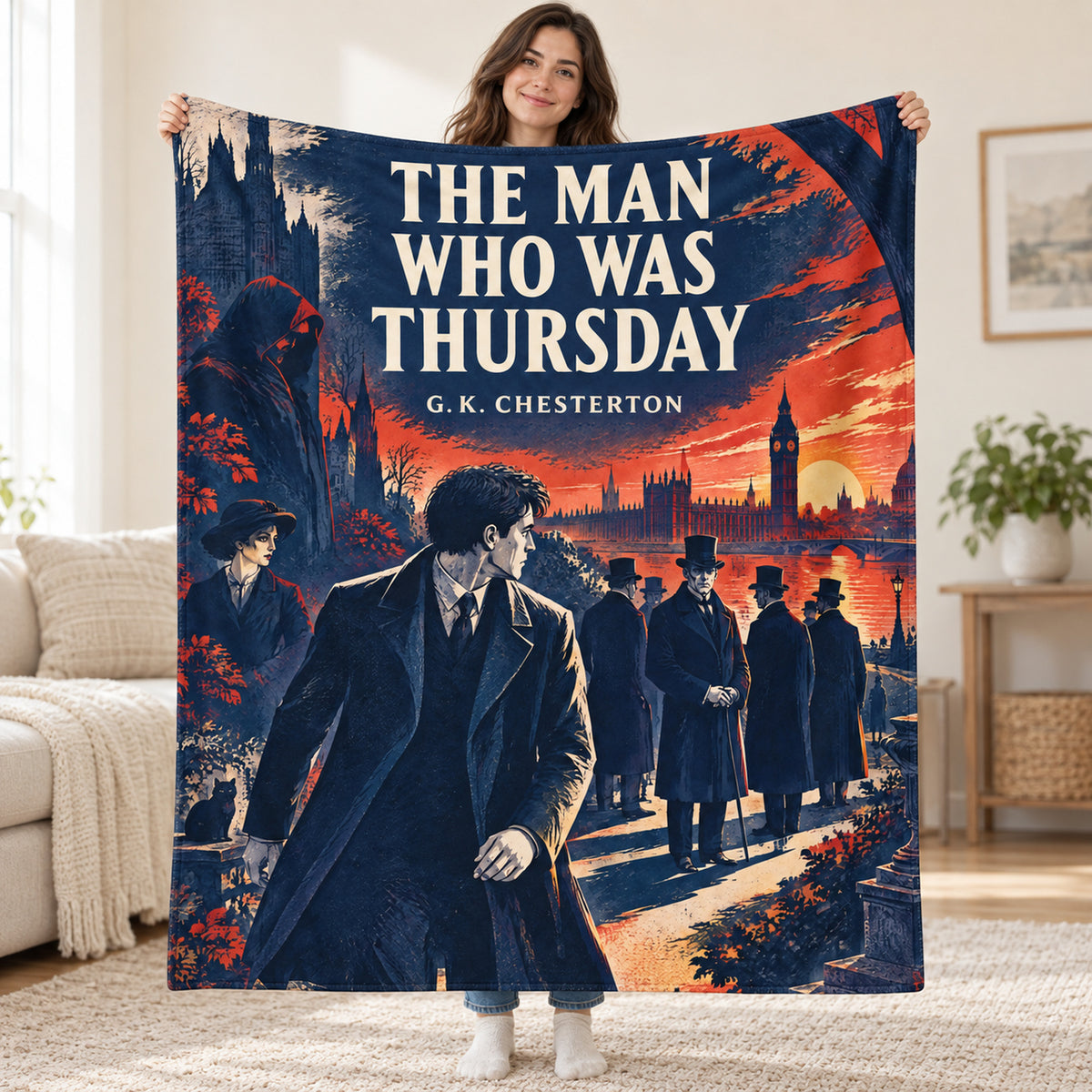 The Man Who Was Thursday blanket, held open