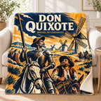 Don Quixote blanket, on a sofa