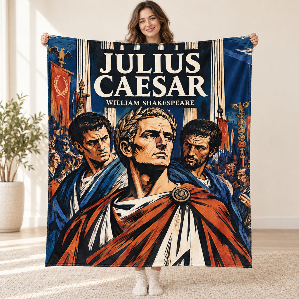 Julius Caesar blanket, held open