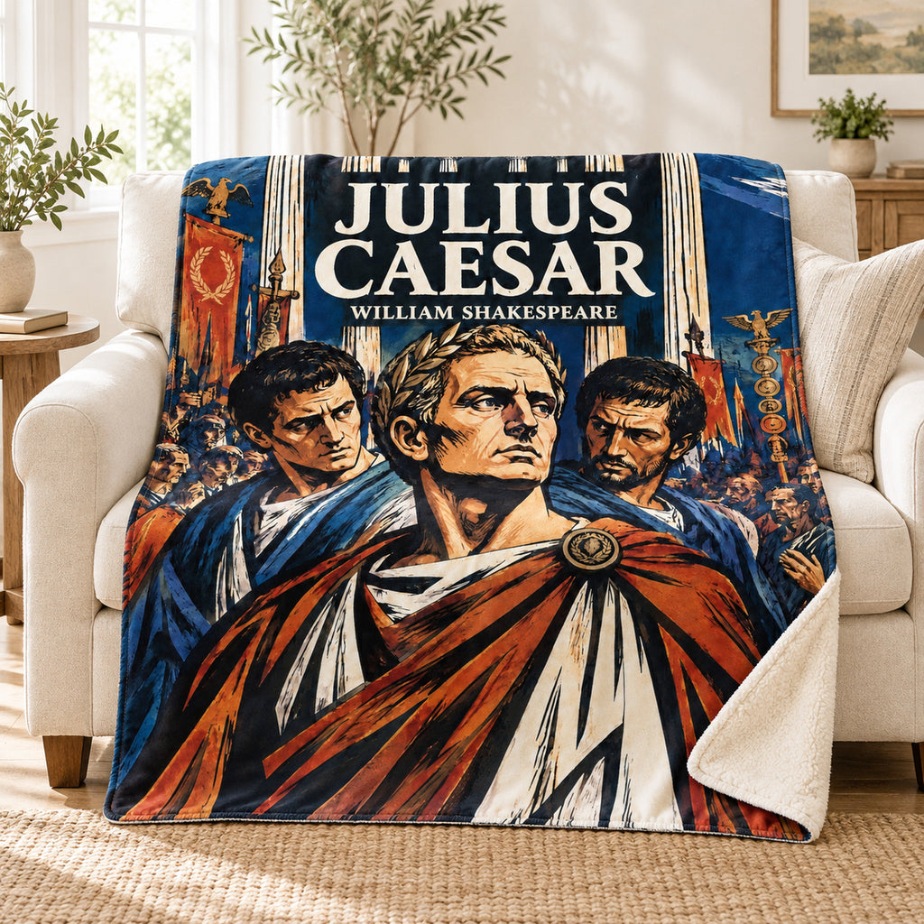 Julius Caesar blanket, on a sofa