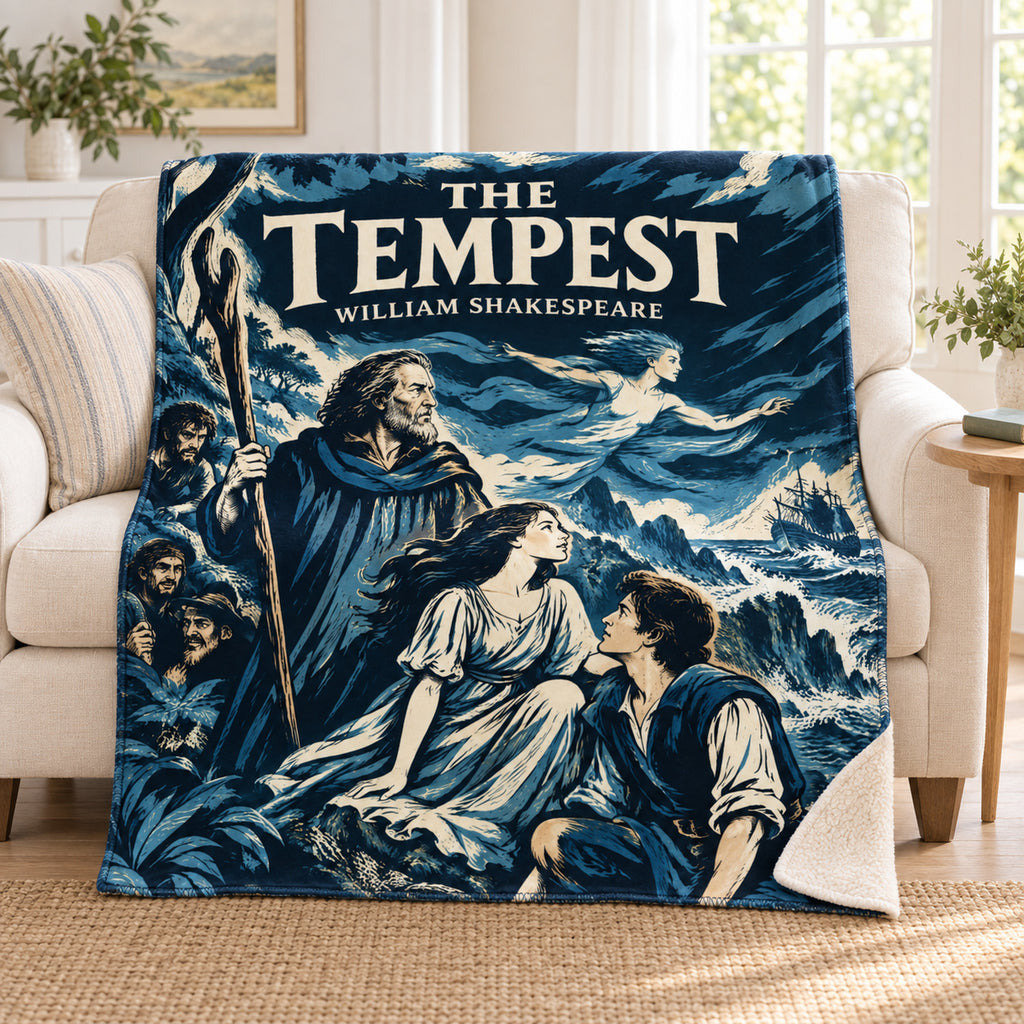 The Tempest blanket, on a sofa