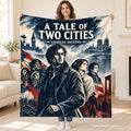 A Tale of Two Cities blanket, held open