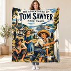 The Adventures of Tom Sawyer blanket, held open