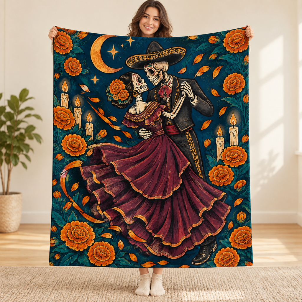 Moonlit Waltz blanket, held open
