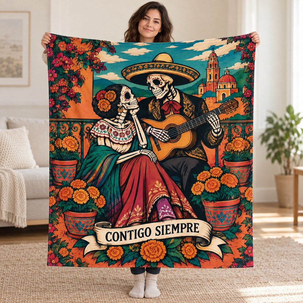 The Serenade blanket, held open