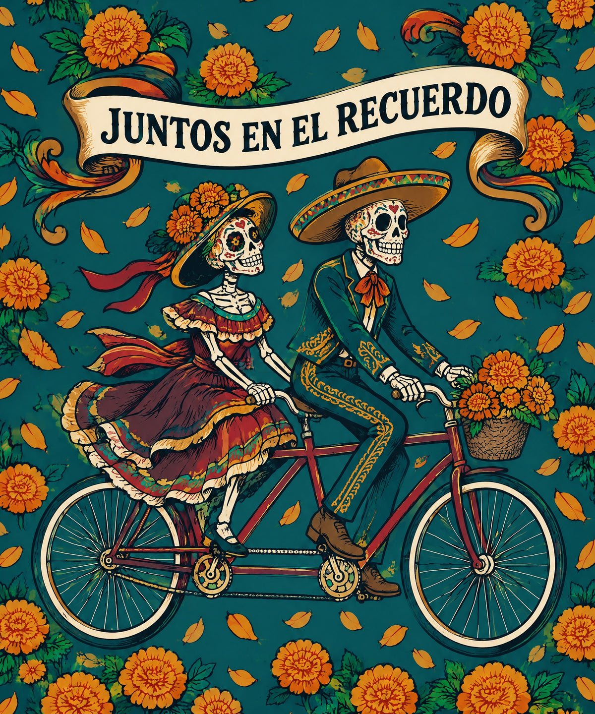Bicycle for Two blanket, full design