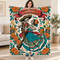 Dancing Ribbons blanket, held open