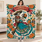 Dancing Ribbons blanket, held open