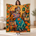 Stitching Memories blanket, held open