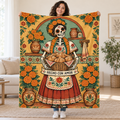 The Bread Basket blanket, held open