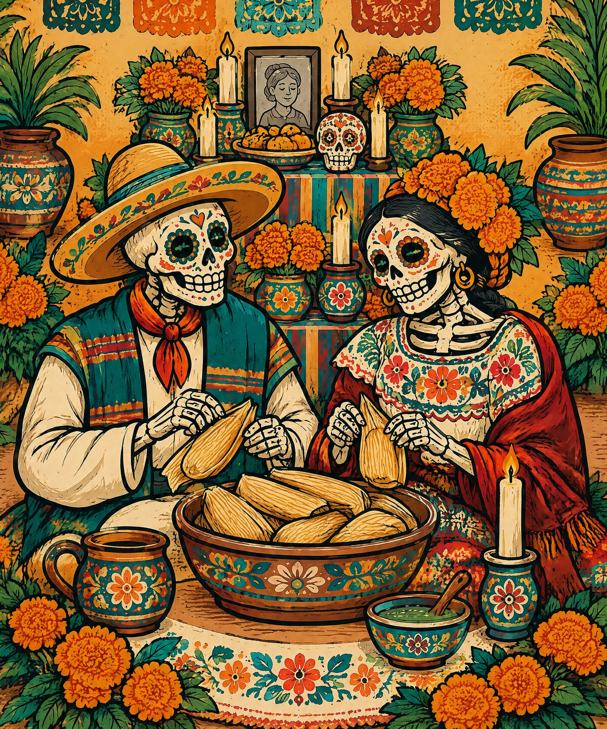 Sunday Tamales blanket, full design