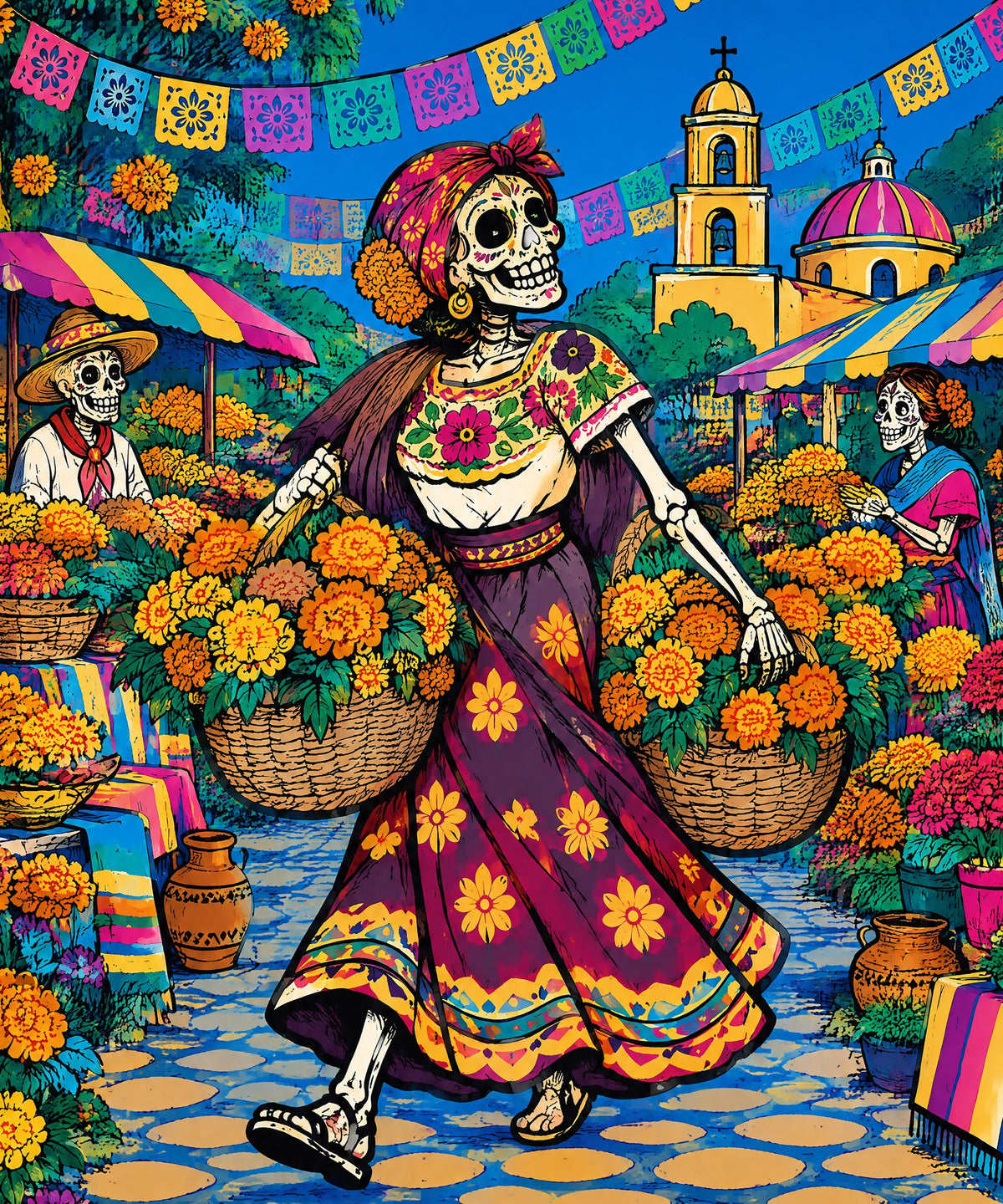 Flower Seller blanket, full design