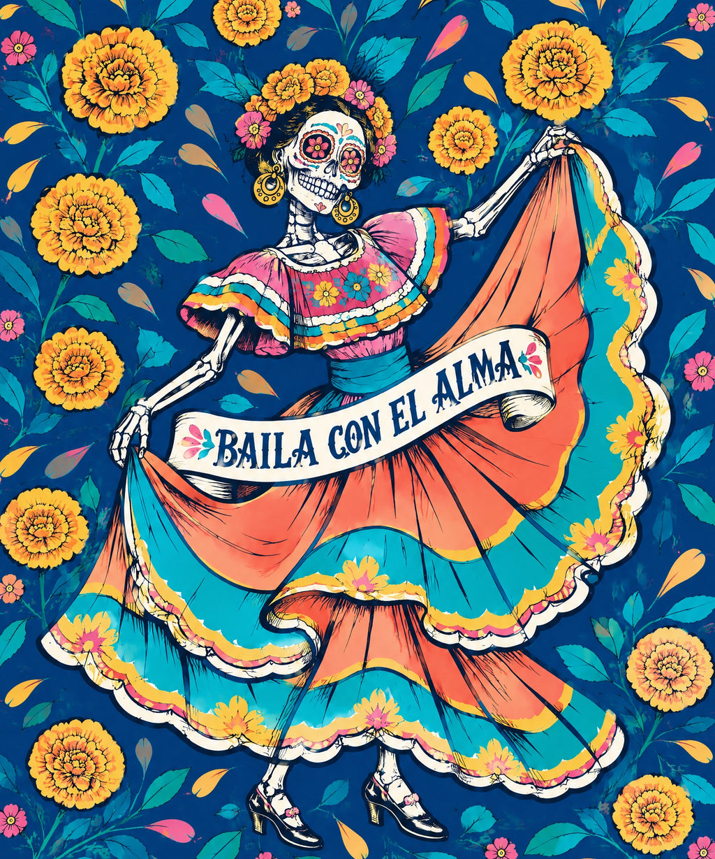 Folklorico Whirl blanket, full design