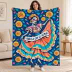 Folklorico Whirl blanket, held open