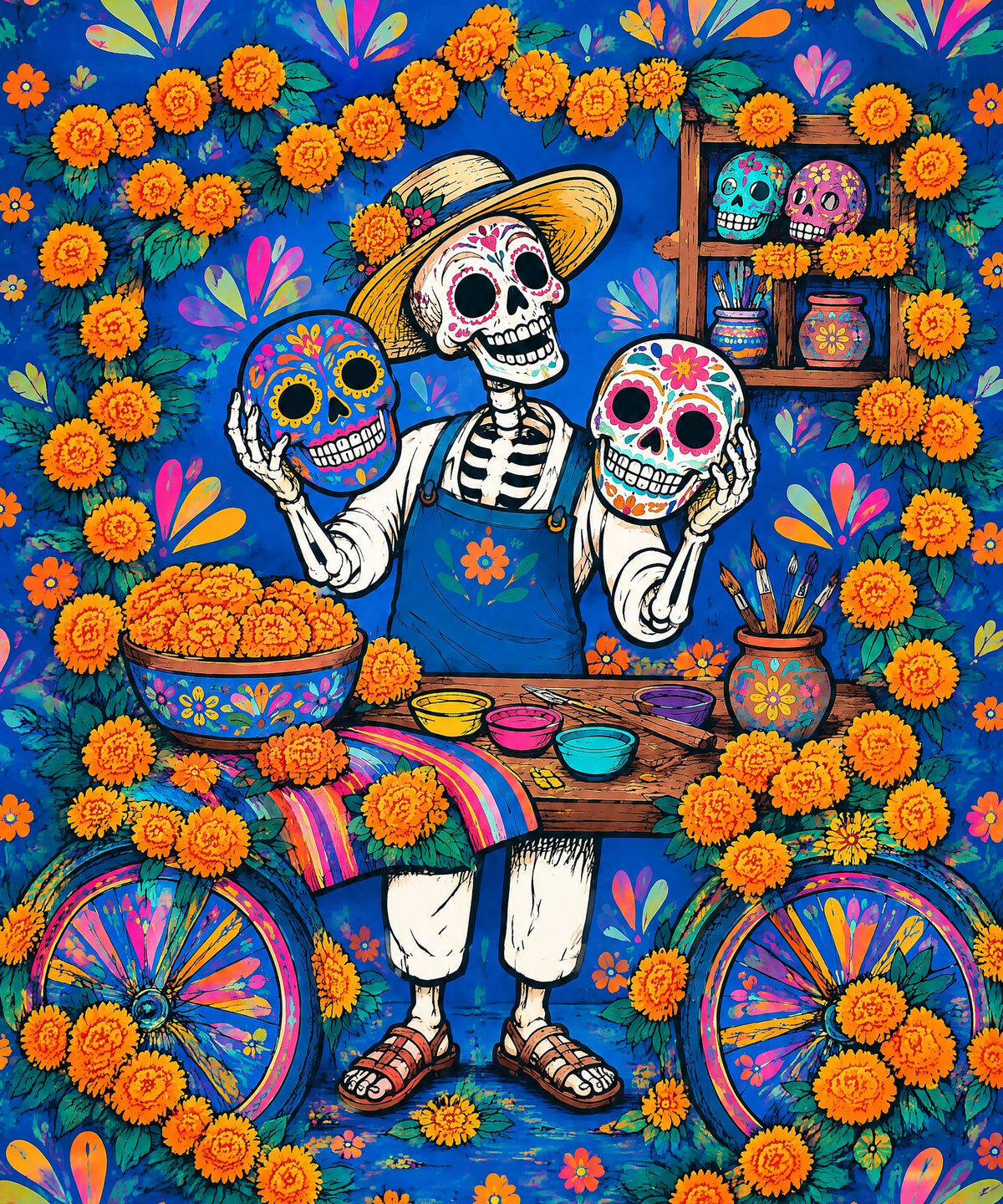 The Mask Maker blanket, full design