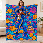 The Violinist blanket, held open
