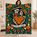 Heart of Marigolds blanket, held open