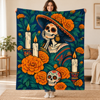 Candle Garden blanket, held open