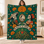 Roots of Remembrance blanket, held open