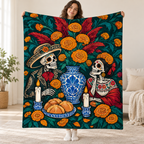 Ofrenda Bouquet blanket, held open