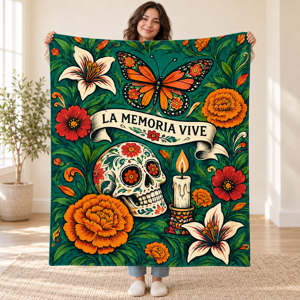 Wings of Memory blanket, held open