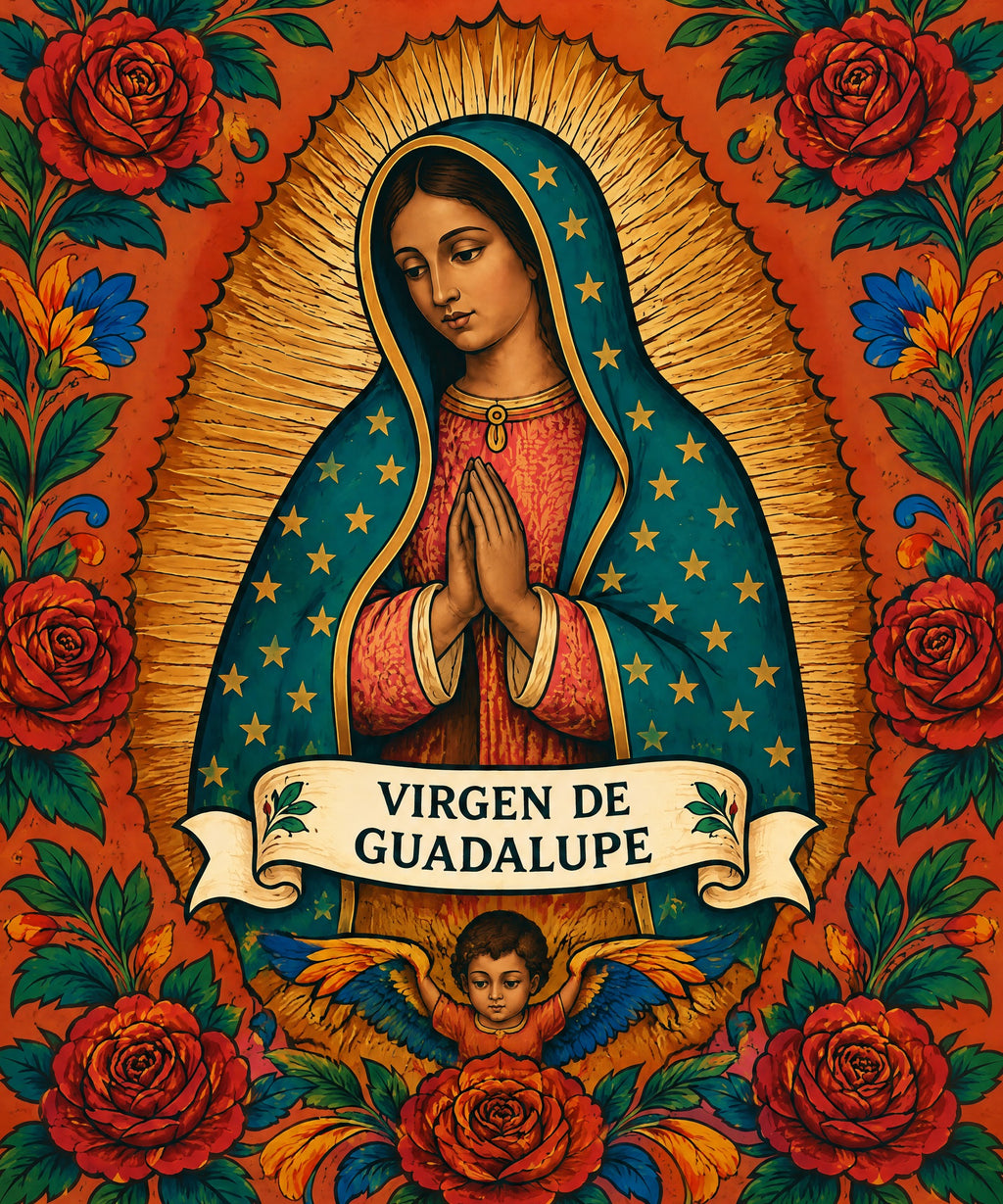 Guadalupe - Tender Portrait blanket, full design