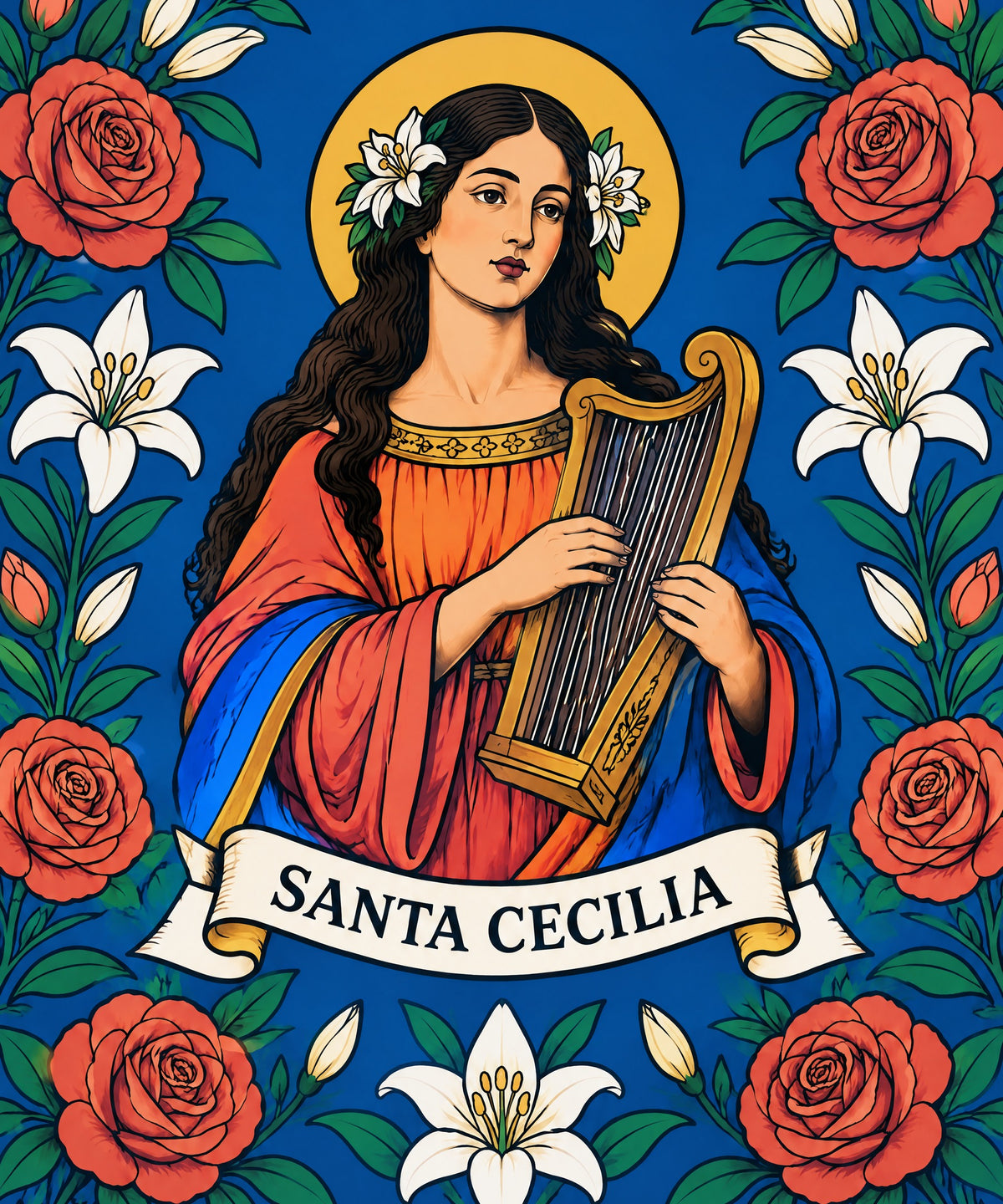 Santa Cecilia blanket, full design