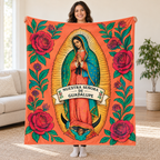 Guadalupe - Coral Garden blanket, held open