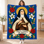 Santa Teresa de Avila blanket, held open