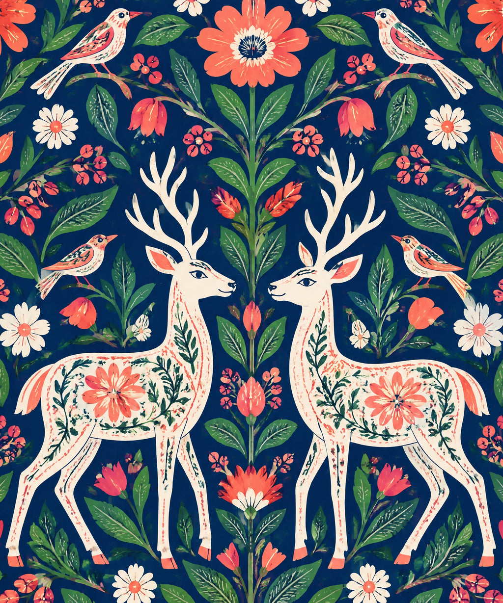 Venados entre flores blanket, full design