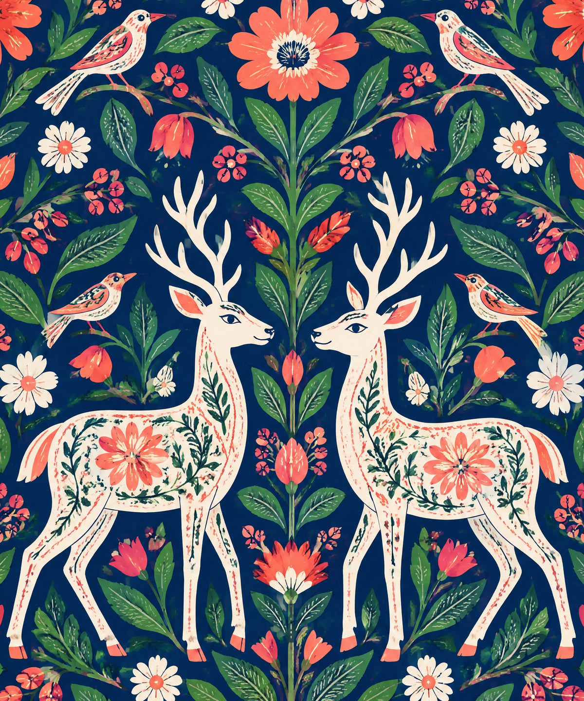 Venados entre flores blanket, full design
