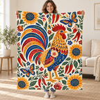 Canto del gallo blanket, held open