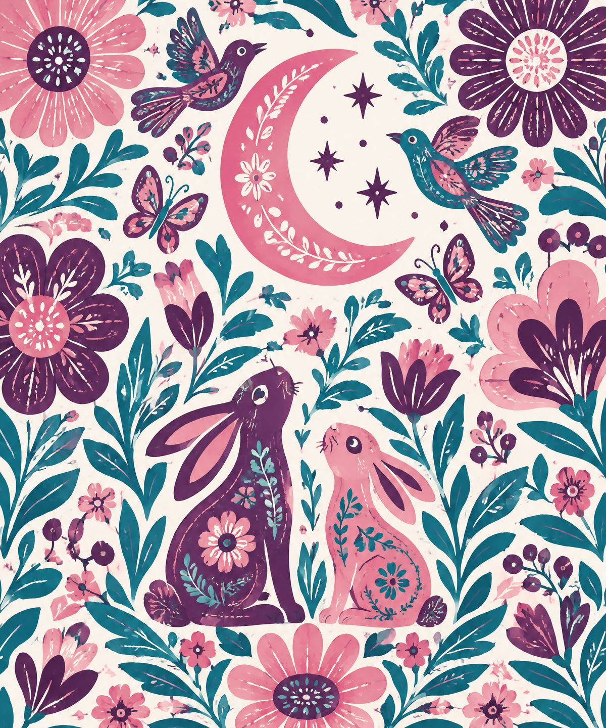 Conejos de luna blanket, full design