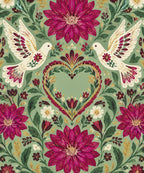 Dalias y palomas blanket, full design