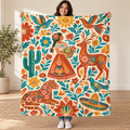 Flores que abrazan blanket, held open