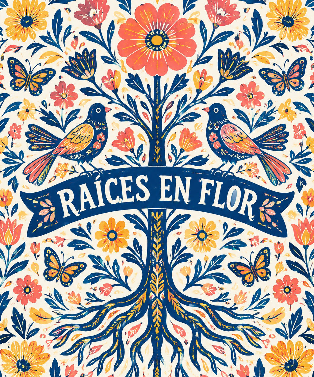 Raices en flor blanket, full design