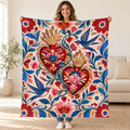 Dos corazones blanket, held open