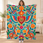 Alas del amor blanket, held open