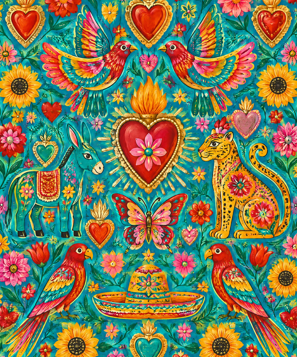 Corazones de fiesta blanket, full design