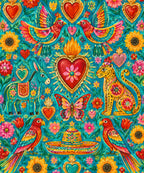 Corazones de fiesta blanket, full design