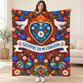 Siempre en mi corazon blanket, held open