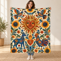 Sol del corazon blanket, held open
