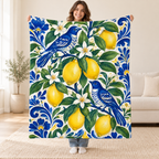 Limones del patio blanket, held open