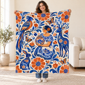 Flores de barro blanket, held open