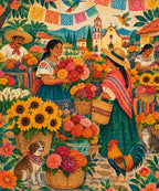 Mercado de flores blanket, full design