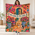Patio de mi casa blanket, held open