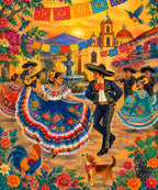 Fiesta del pueblo blanket, full design