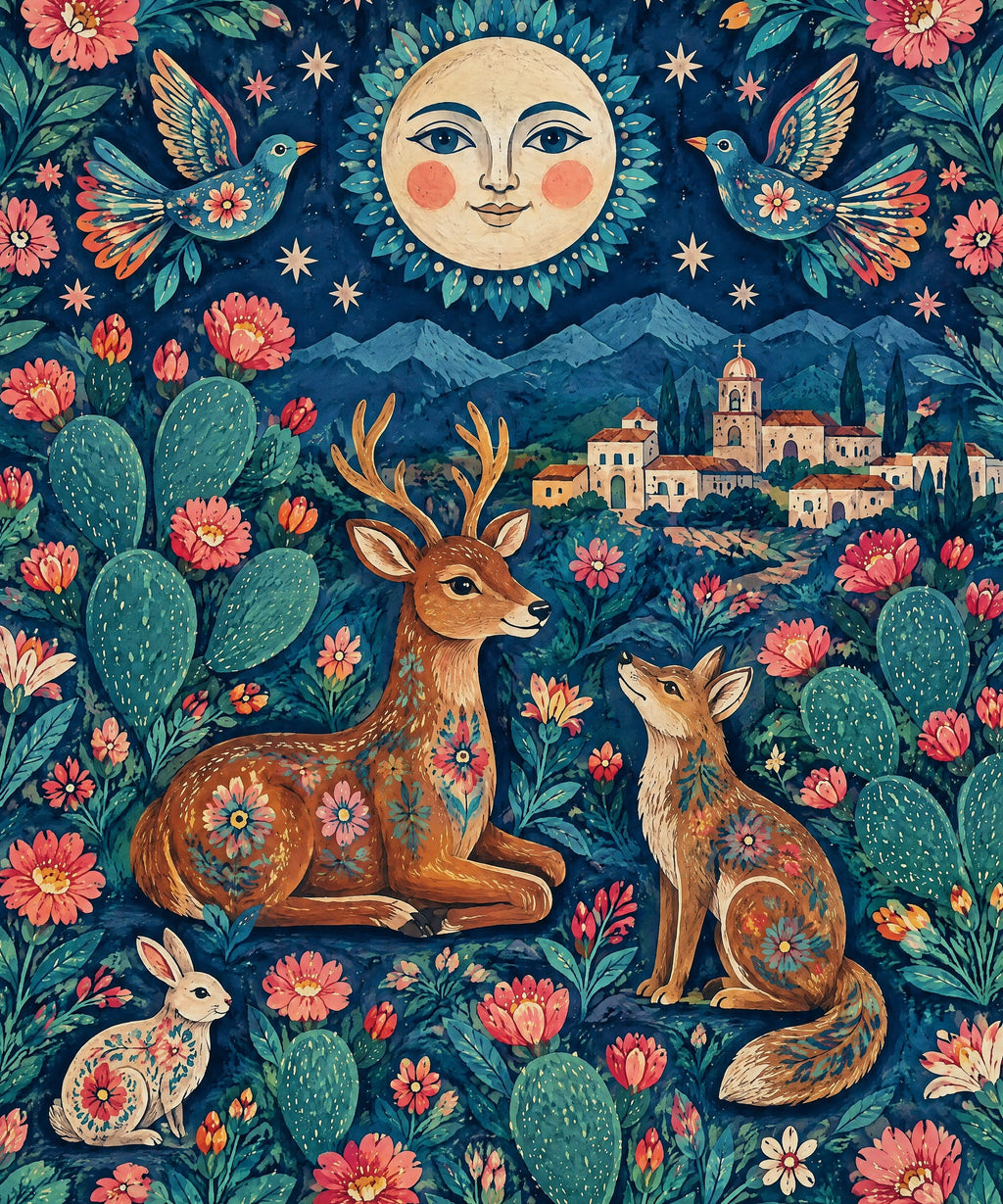 Luna sobre los nopales blanket, full design